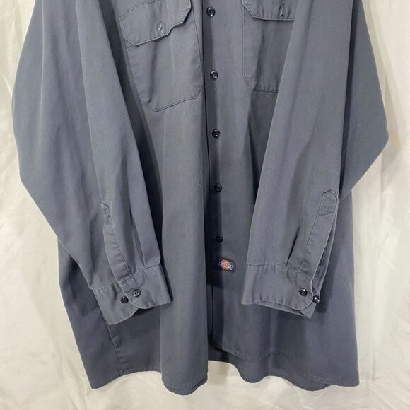 Dickies Mens Work Shirt Size 3XL Long Sleeve Button Up Pockets Gray Casual - Picture 5 of 8
